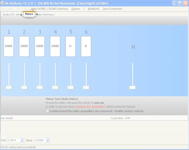 BlHeli CleanFlight ESC Calibration